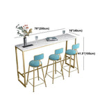 Table à manger en pierre de bar à barreaux de luxe traditionnelle table de bar à trestle doré