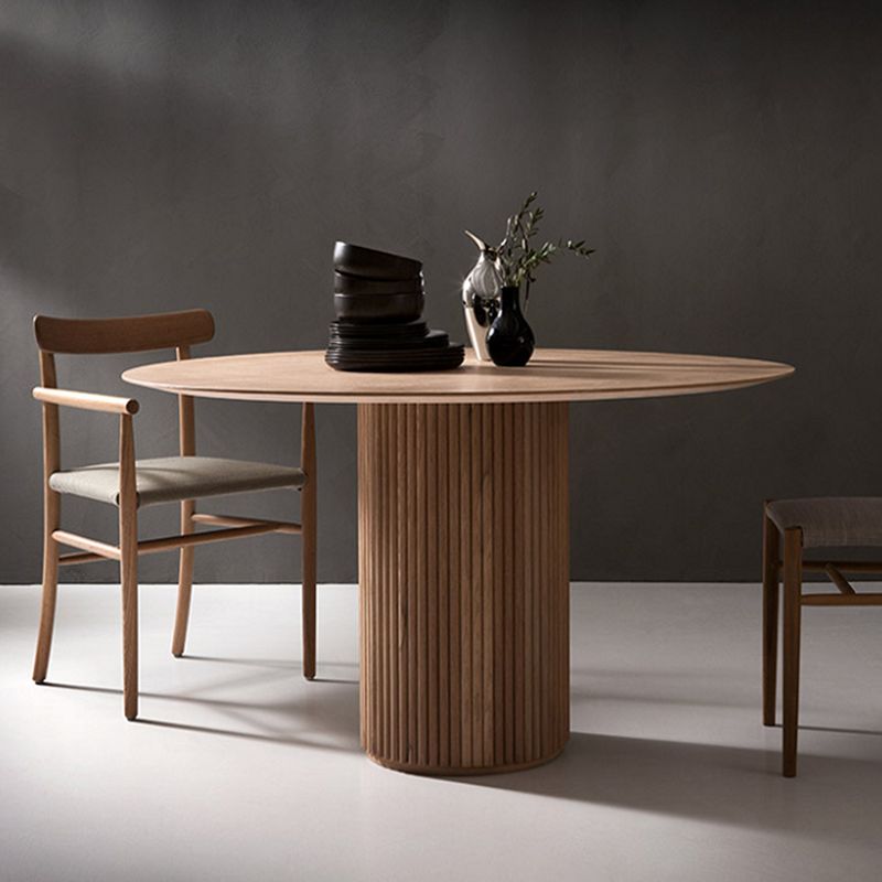 Contemporary Round Dining Table Ash Solid Wood Table with Pedestal Base for Dining Room Clearhalo ' dining_table' 'Dining Tables & Seating' 'Dining Tables' 'furn' 'furn_dining_table' 'Furniture' 'furniture_dining_table' 'Kitchen & Dining Furniture' 'kitchen&dining_furn' 'kitchen' 'kitchen_dining_table' 1200x1200_09b9857f-dc69-4549-9726-eed6037ad700