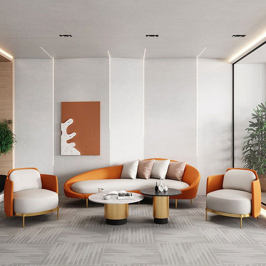 Curved Faux Leather Sofa with Tight Back for Living Room Modern Style Clearhalo 'furn' 'furn_sofas' 'Furniture' 'Living Room Furniture' 'Sofa' 'sofas' 1200x1200_09ba5c9c-6d92-4c66-ba00-135fc8880c4f