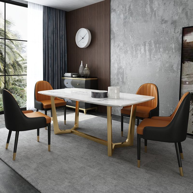 Glam 1/5/7 Pieces Dining Set Sintered Stone Dining Table for Home Use Clearhalo 'Dining Room Sets' 'Dining Tables & Seating' 'dining_room_set' 'furn' 'furn_dining_room_set' 'Furniture' 'furniture_dining_room_set' 'Kitchen & Dining Furniture' 'kitchen&dining_furn' 'kitchen' 1200x1200_09bb4984-ebcc-4a59-b358-494c01edd536