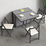 Rechthoekige eettafel ingesteld 1/4/5/7 pc's vouwtafel en stoelen met metalen frame