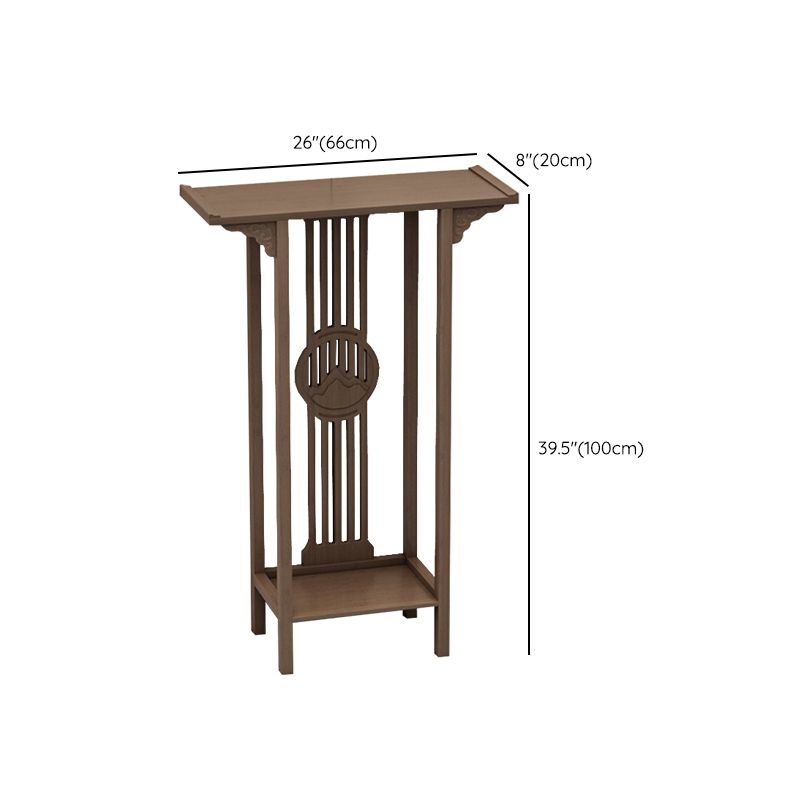 Rectangle Shape Contemporary Console Table Dark Brown Bamboo Console Sofa Table