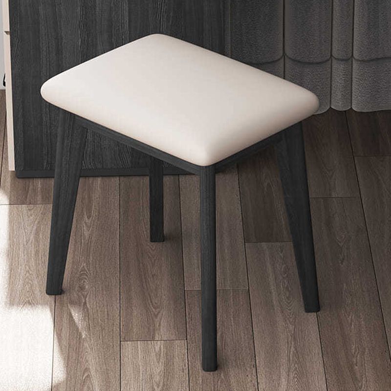 Moderne Ecke Eitelkeitstischhocker und Spiegel Set Glass Top 4-Drawer-Kommode