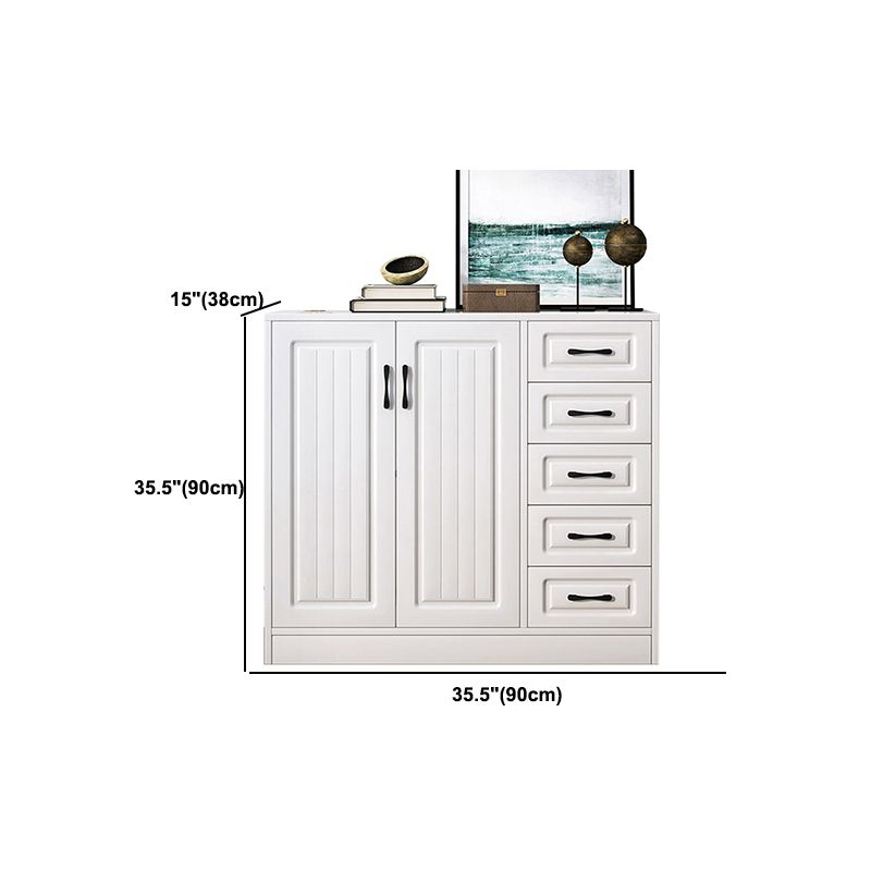 Modern White Accent Chest with Drawers 14.96" Wide Side Cabinet with Door
