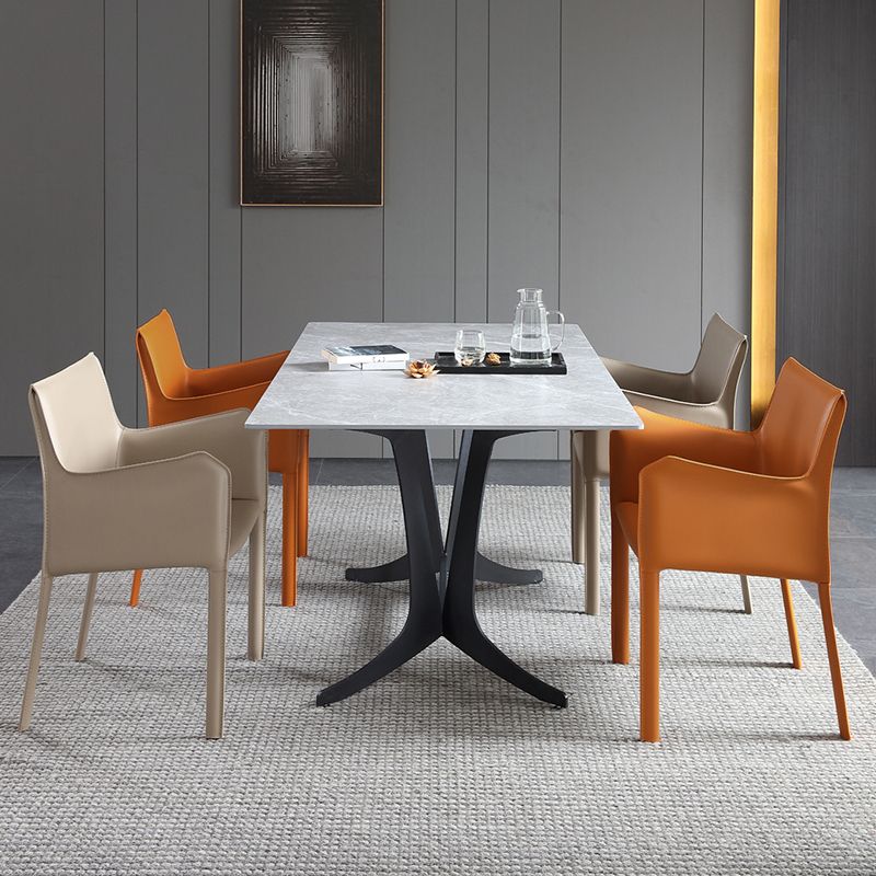 Modern Metal Dining Room Chairs Arm Leather Dining Chair for Restaurant Use (Set of 2) Clearhalo ' kitchen&dining_furn' 'Dining Chairs' 'Dining Tables & Seating' 'dining_chair' 'furn' 'furn_dining_chair' 'Furniture' 'furniture_dining_chair' 'Kitchen & Dining Furniture' 'kitchen' 1200x1200_09c2a986-4e61-4a45-aef1-167e7c856271