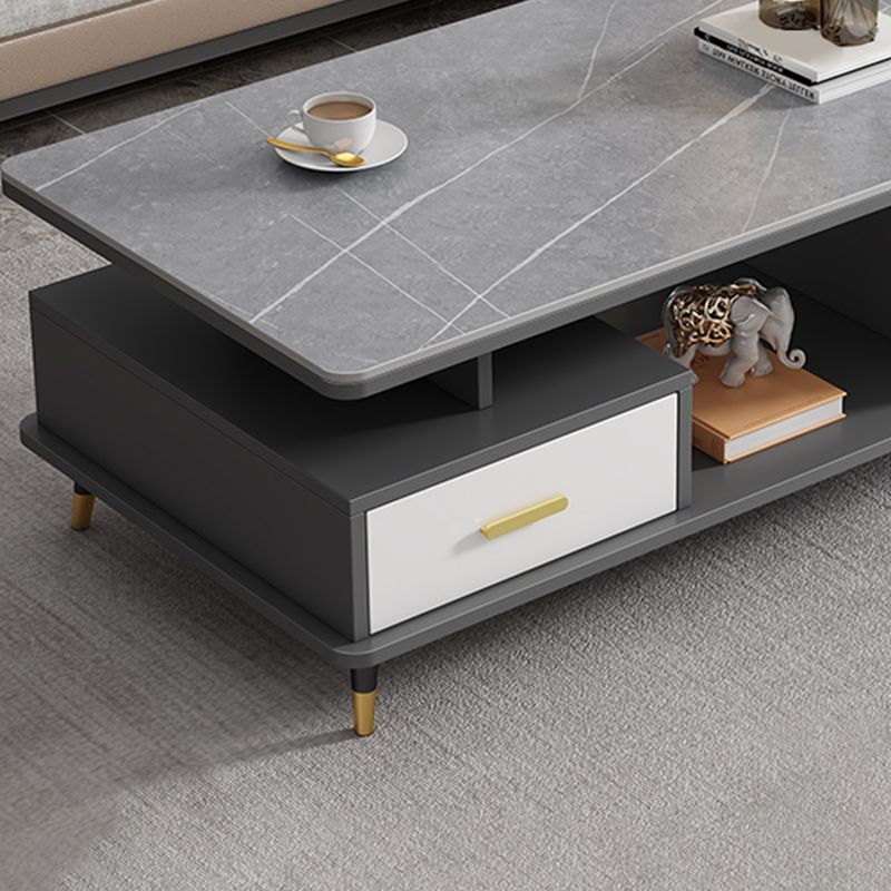 Slate Coffee Table Rectangle Glam Cocktail Table with 4 Legs Clearhalo 'Coffee & Accent Tables' 'Coffee Tables' 'coffee_tables' 'furn' 'furn_coffee_tables' 'Furniture' 'Living Room Furniture' 1200x1200_09c32a65-51ba-4c7f-a438-269ae02958cd
