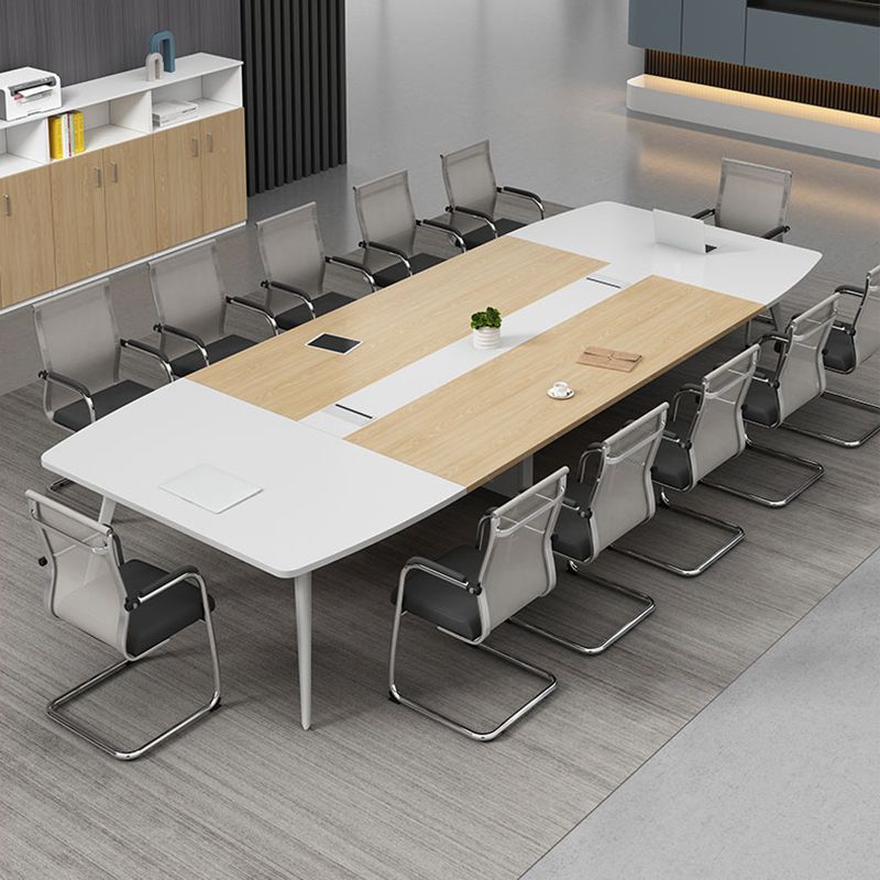 Escritorio de escritura de madera de estilo industrial escritorio de gestión de cables de la oficina para la oficina