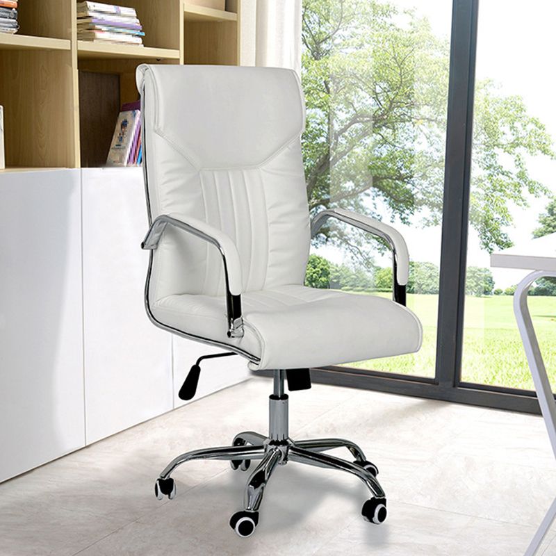 Adjustable Seat Height Office Chair Modern High Back Fixed Arm Chair with Wheels Clearhalo 'furn' 'furn_office_chair' 'Furniture' 'Office Chairs' 'Office Furniture' 'office_chair' 1200x1200_09c4e4a7-a9ae-4b09-bfcb-792adde1f261