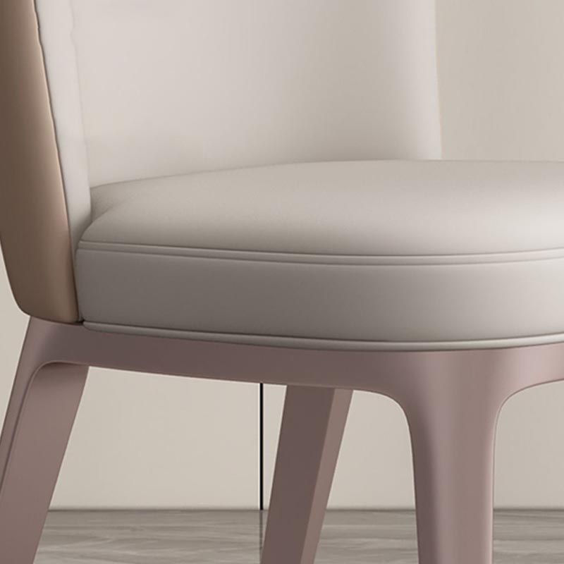 Chaise de salle à manger contemporaine en métal, meubles Parsons en finition mate pour la maison