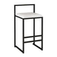 Modern Armless Backrest Counter Stool Iron Kitchen Bar Stool with  Cushion and Pedal