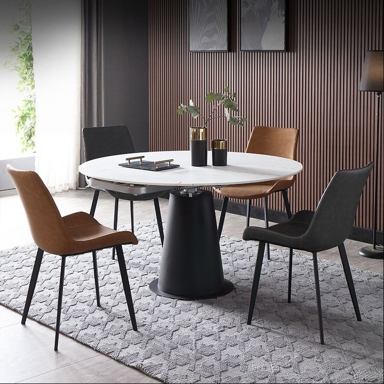 Tavolo da pranzo in pietra sinterizzato rettangolare mobili moderni con base di piedistallo