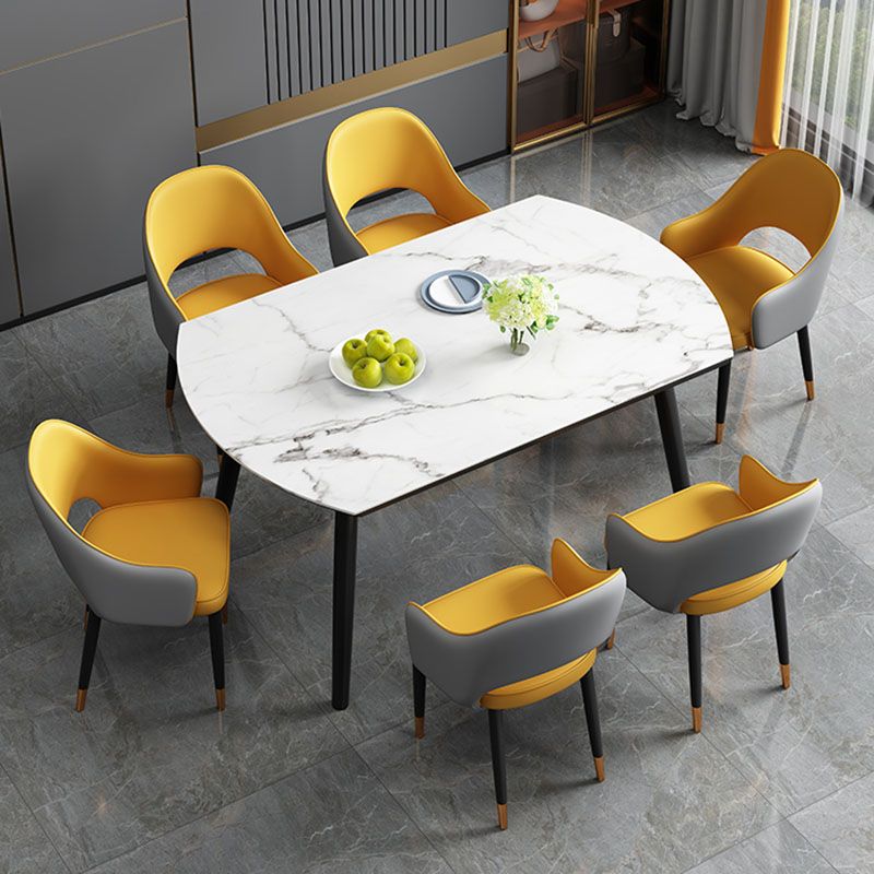 Glam Style Metal Arm Chair Open Back Upholstered Dining Side Chair Clearhalo 'Dining Chairs' 'Dining Tables & Seating' 'dining_chair' 'furn' 'furn_dining_chair' 'Furniture' 'furniture_dining_chair' 'Kitchen & Dining Furniture' 1200x1200_09c7f07e-1eb9-41ec-8bc3-e8a75ac0e938