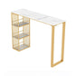 Glam White Marble Bar Dining Table Rectangle Indoor Bistro Table with Shelve Clearhalo 'Bar Furniture' 'Bar Tables' 'bar_tables' 'furn' 'furn_bar_tables' 'Furniture' 'furniture_bar_tables' 'Kitchen & Dining Furniture' 'kitchen&dining_furn' 'kitchen' 1200x1200_09ca7639-b829-4cc8-aec6-8fe4734d00e5