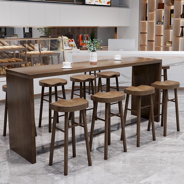 Modern Solid Wood Indoor Rectangle Double pedestal Bar Dining Table Clearhalo 'Bar Furniture' 'Bar Tables' 'bar_tables' 'furn' 'furn_bar_tables' 'Furniture' 'Kitchen & Dining Furniture' 1200x1200_09cb93ce-070f-4acb-8c5c-477c1033b340
