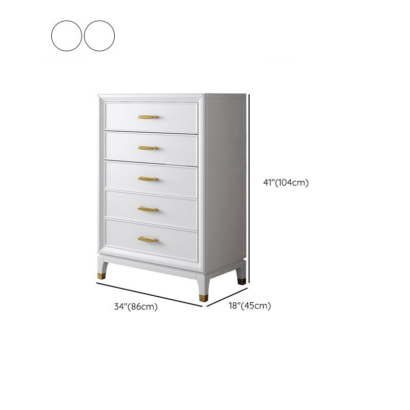 Commode en bois massif avec coffre de rangement Classic Glam de 17,55 pouces avec 5/7/9 tiroirs