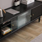Traditional TV Stand Console with Drawers Rubberwood TV Media Stand