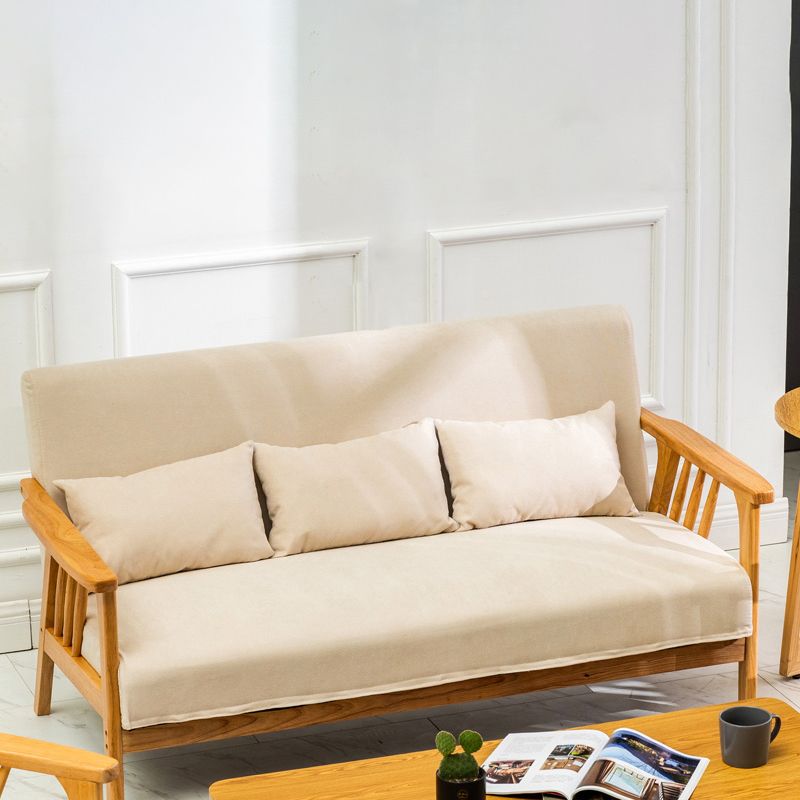 Canapé carré canapé en bois massif oreiller arrière