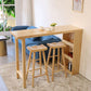 Ensemble de table de pub rectangulaire en bois massif, table et tabourets 1/2/3 pièces