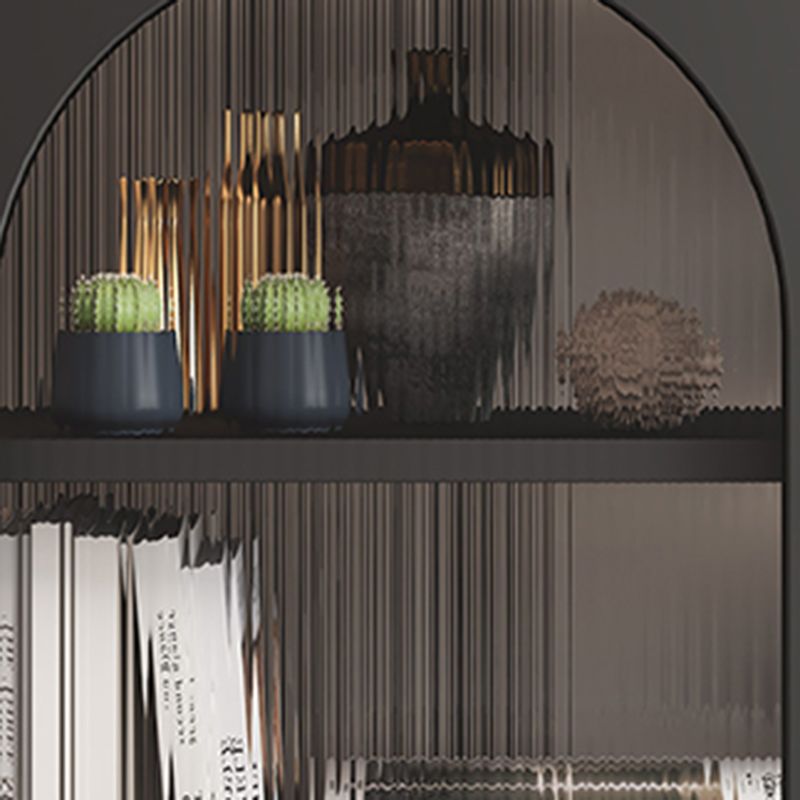 Contemporary Glass Doors Dining Server Metallic Finish Dining Server for Kitchen Clearhalo 'buffet_sideboard' 'Buffets & Sideboards' 'furn' 'furn_buffet_sideboard' 'Furniture' 'Kitchen & Dining Furniture' 1200x1200_09d1c393-e742-463b-8e77-6c951821355b