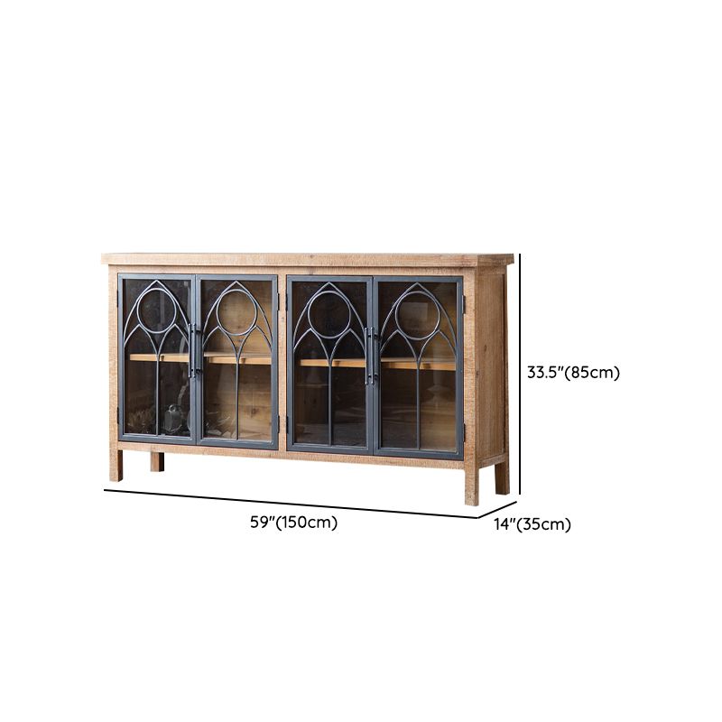 Armoire du buffet en bois massif moderne avec portes pour salle à manger