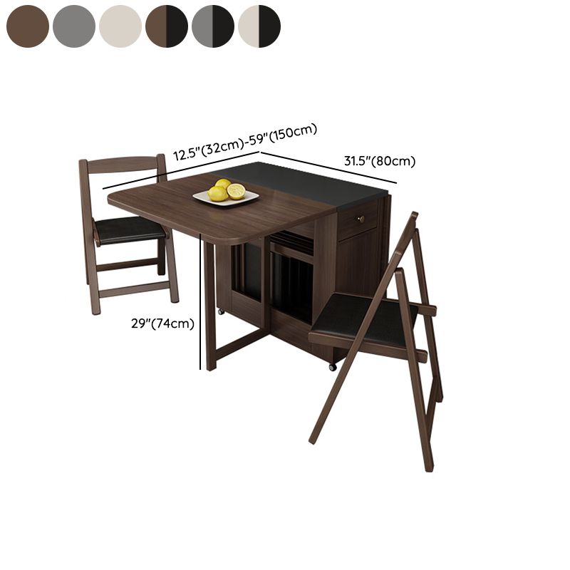 3/5/7 Pieces Modern Folding Solid Wood Multi Purpose Dining Set for Home Clearhalo 'Dining Room Sets' 'Dining Tables & Seating' 'dining_room_set' 'furn' 'furn_dining_room_set' 'Furniture' 'Kitchen & Dining Furniture' 1200x1200_09d3f79b-123e-4899-a3e8-d6a09059267d