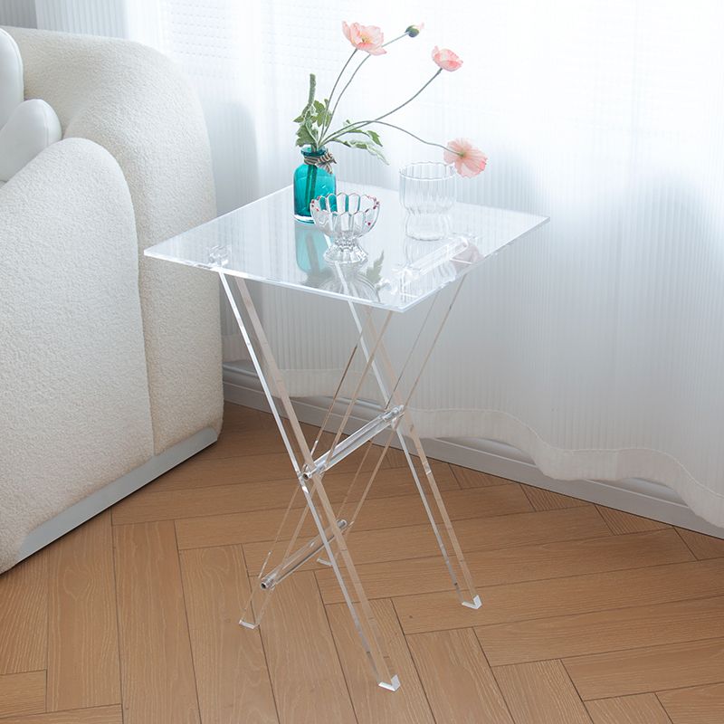 Modern Transparent End Table Round/Rectangular Acrylic Side Table