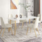 Glam Iron Dinette Set 1/2/3/5/7 Pieces Rectangle Dining Table Set with Sintered Stone Top