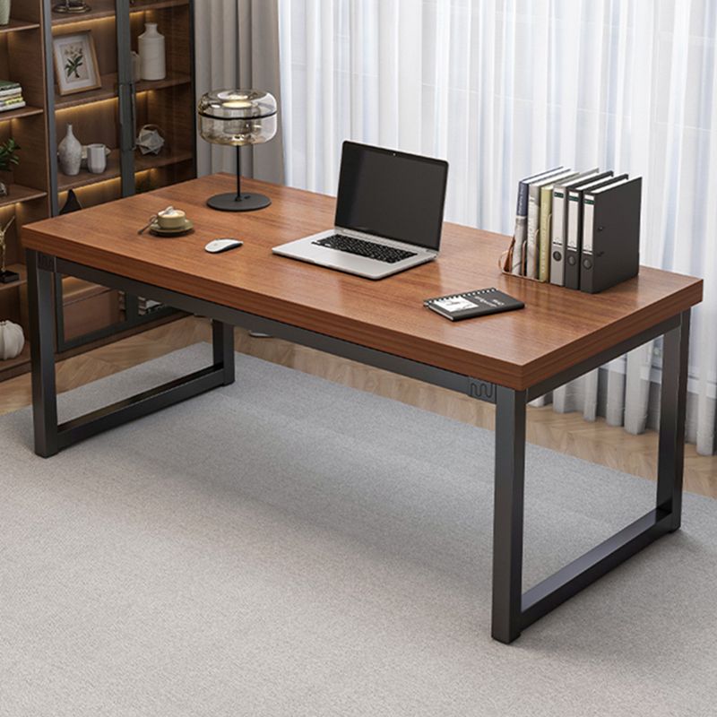 Escritorio de oficina contemporáneo de madera escritorio de computadora antiguo con patas de metal