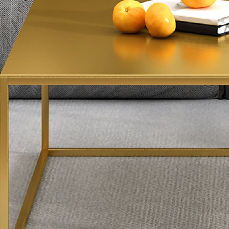 Mid-Century Modern Square Cocktail Table Iron Frame 1 Single Coffee Table - 15.75" H