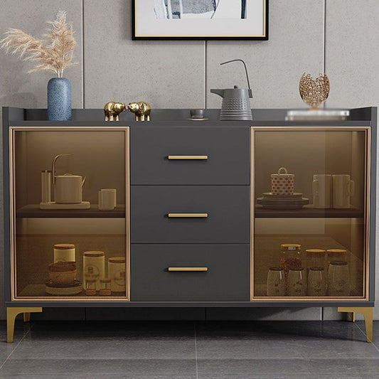 Modern Engineered Wood Sideboard Buffet 35.4"H 3-Drawer Dining Room Buffet Server Clearhalo 'buffet_sideboard' 'Buffets & Sideboards' 'furn' 'furn_buffet_sideboard' 'Furniture' 'Kitchen & Dining Furniture' 1200x1200_09d611aa-b105-4176-8810-0c49b80967dd