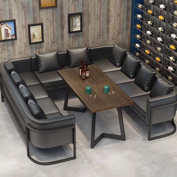 Industrial Solid Wood Dinner Table Brown Table with Black Frame for Dinning Room Clearhalo ' dining_table' 'Dining Tables & Seating' 'Dining Tables' 'furn' 'furn_dining_table' 'Furniture' 'furniture_dining_table' 'Kitchen & Dining Furniture' 'kitchen&dining_furn' 'kitchen' 'kitchen_dining_table' 1200x1200_09d6410b-143f-4e02-b4a8-dc0c958a6a5f