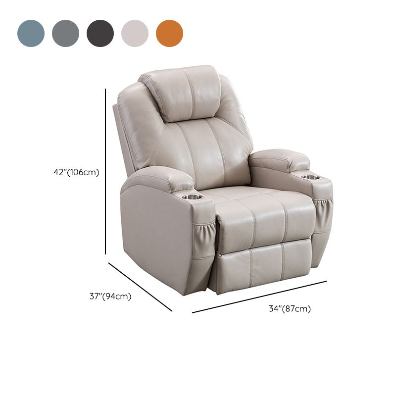 Mid-Century Modern Faux Leather Club Chair Recliner Massage Home Theater Recliner Clearhalo 'Chairs & Seating' 'furn' 'furn_recliners' 'Furniture' 'Living Room Furniture' 'Recliners' 1200x1200_09d727ea-1b77-4a76-b24f-2c09379d97d7
