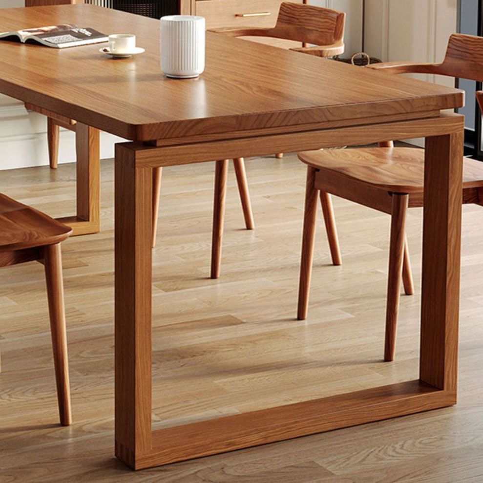 Pine Wood Contemporary Rectangular Table Wood Top Table with Sled Base Clearhalo 'Dining Tables & Seating' 'Dining Tables' 'dining_table' 'furn' 'furn_dining_table' 'Furniture' 'Kitchen & Dining Furniture' 1200x1200_09d753d5-f389-4a0e-ae65-b9155ad9f551