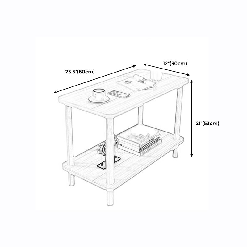 Scandinavian Wood End Table 4 Legs Sofa Side End Table with Shelf Clearhalo 'Coffee & Accent Tables' 'End & Side Tables' 'end_side_tables' 'furn' 'furn_end_side_tables' 'Furniture' 'Living Room Furniture' 1200x1200_09d7d3c6-638f-475b-90e9-95e03604f526