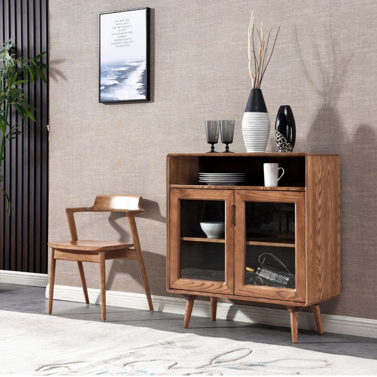 Vaste houten eetstoel Traditionele eetkamerstoel voor thuis