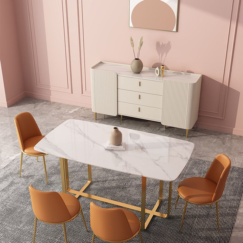 White Buffet Sideboard Dining Room Credenza with Drawers and Storage Clearhalo 'buffet_sideboard' 'Buffets & Sideboards' 'furn' 'furn_buffet_sideboard' 'Furniture' 'Kitchen & Dining Furniture' 1200x1200_09d9960d-f896-4714-b6bd-cfbcfc49e0d2