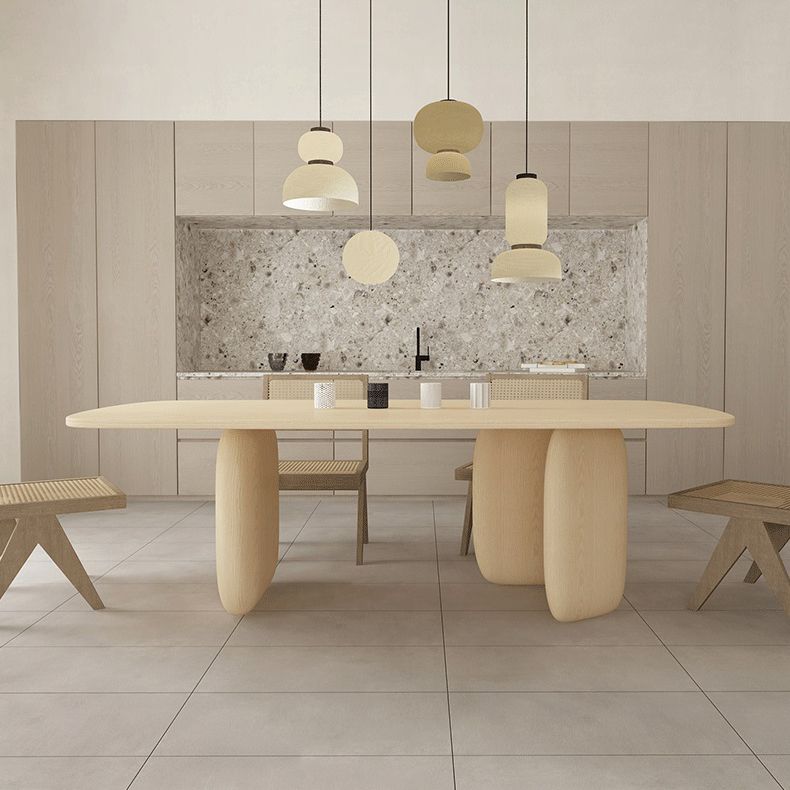 Rectangle Shape Dining Table Solid Wood Table Modern with 3 Legs for Dining Room Clearhalo ' dining_table' 'Dining Tables & Seating' 'Dining Tables' 'furn' 'furn_dining_table' 'Furniture' 'furniture_dining_table' 'Kitchen & Dining Furniture' 'kitchen&dining_furn' 'kitchen' 'kitchen_dining_table' 1200x1200_09db018b-f3e9-4374-b458-f39fc7ab36ca