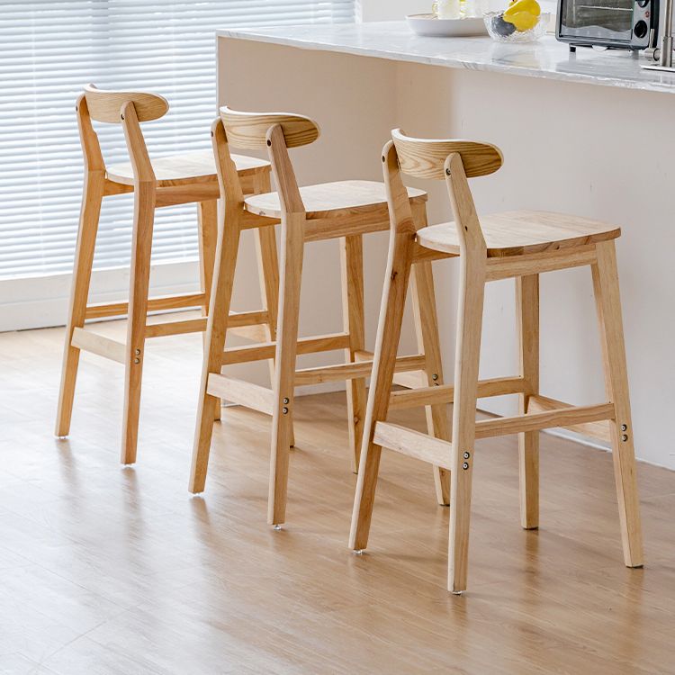 Oak Wood Armless Bar Stool Modern Indoor Barstool with Backrest and Footrest Clearhalo 'Bar Furniture' 'Bar Stools' 'bar_stools' 'furn' 'furn_bar_stools' 'furniture_bar_stools' 'Kitchen & Dining Furniture' 'kitchen&dining_furn' 'kitchen' 'kitchen_furn' Furniture' 1200x1200_09dbb5f5-e646-4e08-bdd2-109a8a035bc8