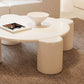 Mesa de cóctel contemporánea de madera redonda, mesa de centro blanca de 4 patas, 13,8" de alto