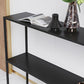 Contemporary Sofa Console Table Antique Finish Console Accent Table in Metal