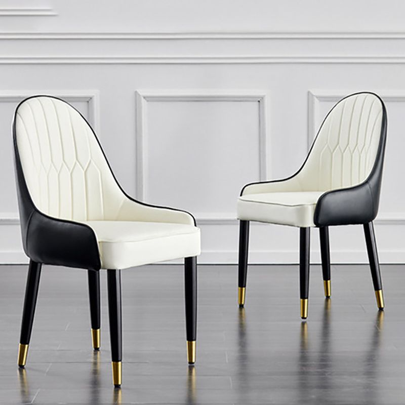 Contemporary Side Chair Upholstered Armless Faux Leather Dining Chairs Clearhalo 'Dining Chairs' 'Dining Tables & Seating' 'dining_chair' 'furn' 'furn_dining_chair' 'Furniture' 'Kitchen & Dining Furniture' 1200x1200_09de1b37-078c-45cd-b44e-0c8ce36702f4