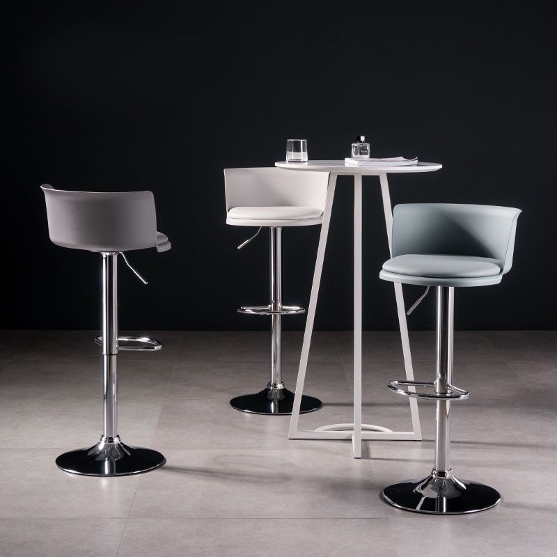 Scandinavian Adjustable Height Barstool Faux Leather Swivel Bar Stools Clearhalo 'Bar Furniture' 'Bar Stools' 'bar_stools' 'furn' 'furn_bar_stools' 'Furniture' 'Kitchen & Dining Furniture' 1200x1200_09deac4d-6ae9-43a6-8424-3255652a2446