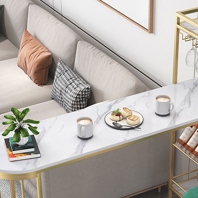 Tavolo da pub a forma irregolare in pietra sinterizzato tavolo da bistrot di bistrot lussuoso con doppio piedistallo