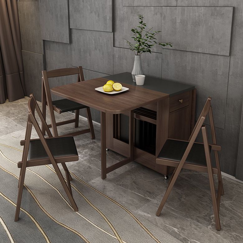 Mid-Century Modern Rectangle Dining Table Drop-Leaf Table with Solid Wood Base,59"L x 29.1"H Clearhalo ' dining_table' 'Dining Tables & Seating' 'Dining Tables' 'furn' 'furn_dining_table' 'Furniture' 'furniture_dining_table' 'Kitchen & Dining Furniture' 'kitchen&dining_furn' 'kitchen' 'kitchen_dining_table' 1200x1200_09e5af42-9c6e-49fb-ae00-e74bd581e611