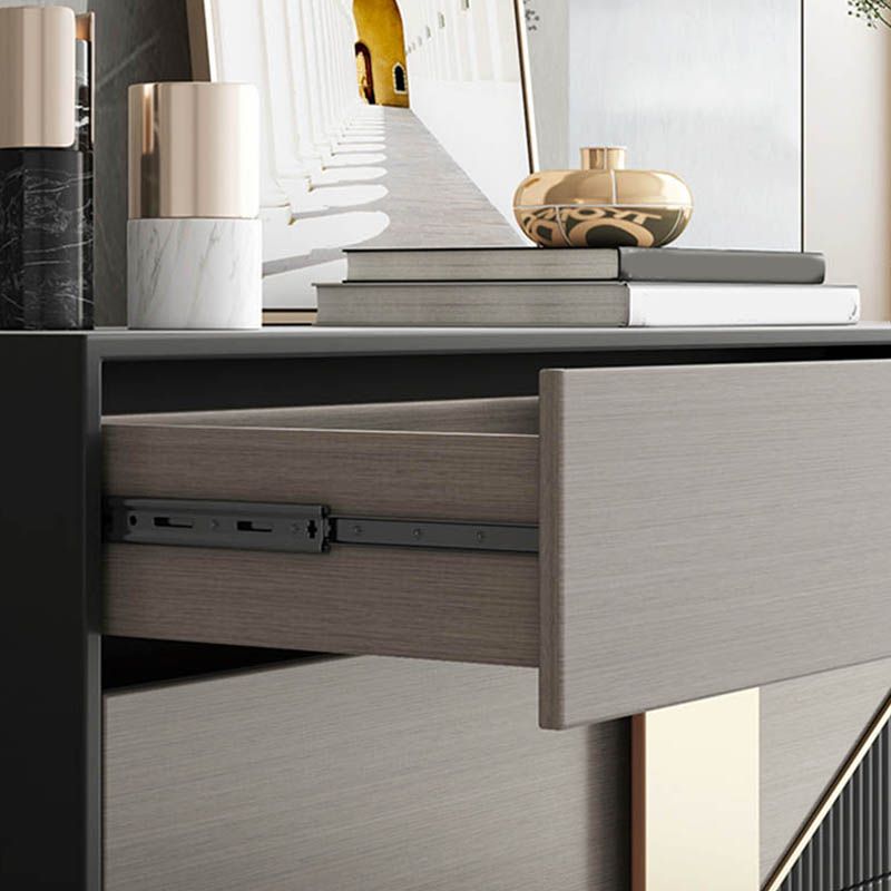 Glam Style Wooden Sideboard Cabinet 33.5" High Sideboard with Drawers and Storage Clearhalo 'buffet_sideboard' 'Buffets & Sideboards' 'furn' 'furn_buffet_sideboard' 'Furniture' 'Kitchen & Dining Furniture' 1200x1200_09e852a6-afab-4174-a307-c56b48afdb1a