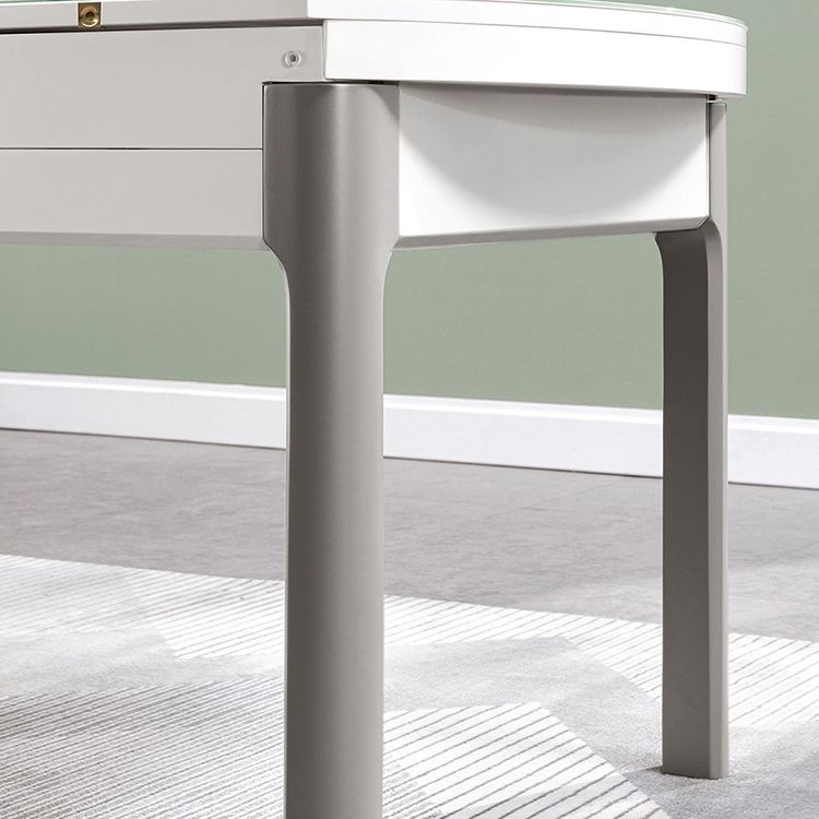 Contemporary Dining Table for Home White Dinette Table with Wooden Frame