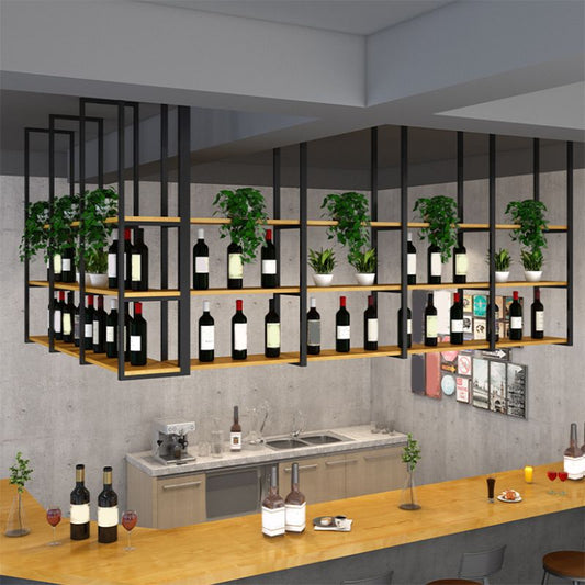 Contemporary Wooden Bookshelf Closed Back Floating Natural Bookcase