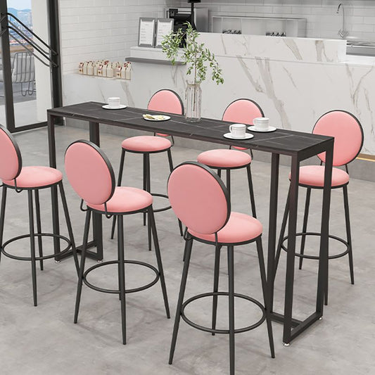 Stone Rectangle Bar Table Contemporary Bar Table with Black Base Clearhalo 'Bar Furniture' 'Bar Tables' 'bar_tables' 'furn' 'furn_bar_tables' 'Furniture' 'furniture_bar_tables' 'Kitchen & Dining Furniture' 1200x1200_09e95558-98b4-44a9-b371-632fc3b857bd