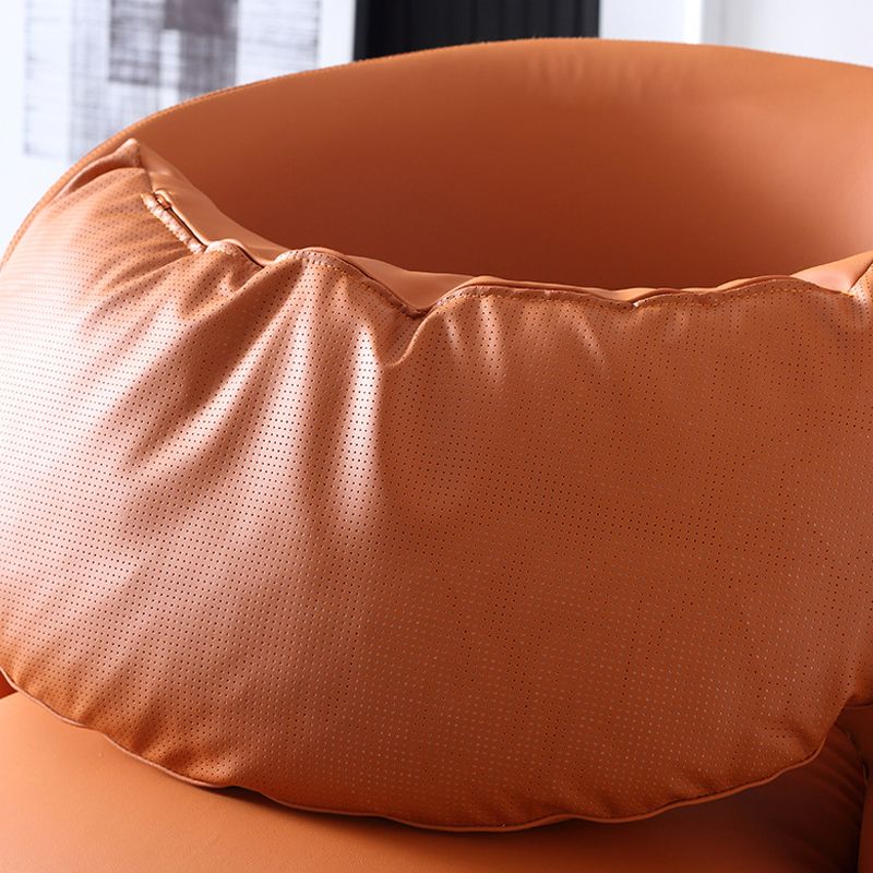 Modern Style Armless Black Metal Leather Lounge Chair with Pillow Back