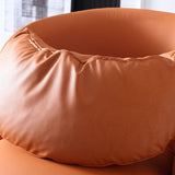 Modern Style Armless Black Metal Leather Lounge Chair with Pillow Back